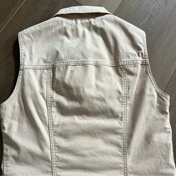 The Territory Ahead Denim Sleeveless Dress Size 6 Beige Button Up Cotton Rugged - Picture 8 of 10